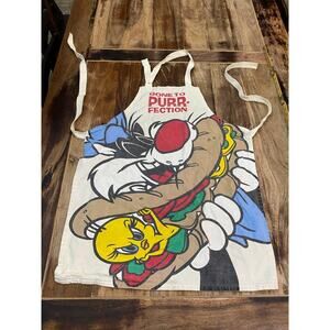 Vintage 80s 90s Looney Tunes Done To Purr-Fection Smock Apron
